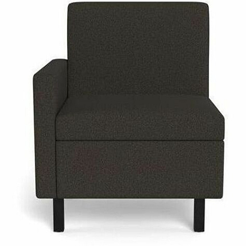 Safco Movvi Modular Single-Seat Chair with Right Arm 33.8" Height x 27" Width x 24" Depth - Finish: Dorset Slate - Long Lasting, Durable, Upholstered, Armrest, Upholstered Arm, Modular - For Lounge (MISSARDT16)