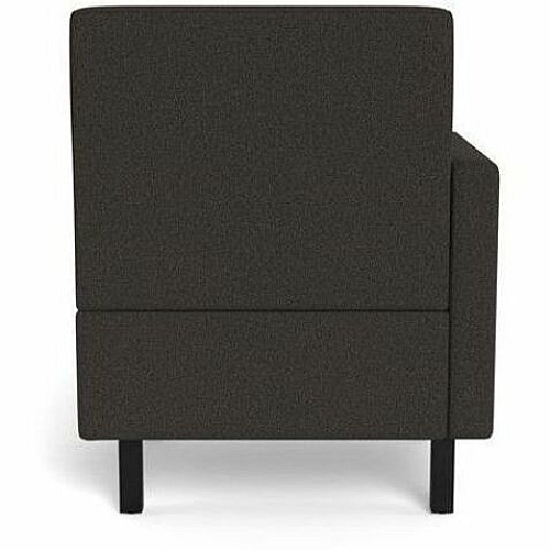 Safco Movvi Modular Single-Seat Chair with Right Arm 33.8" Height x 27" Width x 24" Depth - Finish: Dorset Slate - Long Lasting, Durable, Upholstered, Armrest, Upholstered Arm, Modular - For Lounge (MISSARDT16)