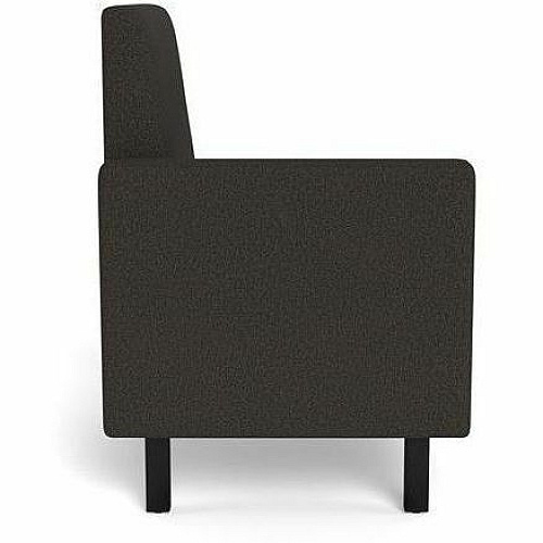 Safco Movvi Modular Single-Seat Chair with Right Arm 33.8" Height x 27" Width x 24" Depth - Finish: Dorset Slate - Long Lasting, Durable, Upholstered, Armrest, Upholstered Arm, Modular - For Lounge (MISSARDT16)