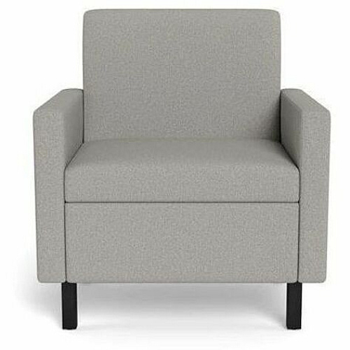 Safco Movvi Modular Single-Seat Chair with Both Arms 33.8" Height x 30" Width x 24" Depth - Finish: Dorset Platinum - Long Lasting, Durable, Upholstered, Armrest, Upholstered Arm, Modular - For Lounge (MISSABDT15)