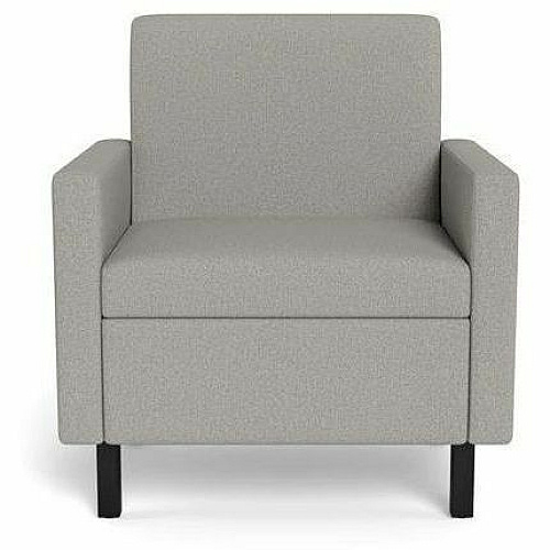 Safco Movvi Modular Single-Seat Chair with Both Arms 33.8" Height x 30" Width x 24" Depth - Finish: Dorset Platinum - Long Lasting, Durable, Upholstered, Armrest, Upholstered Arm, Modular - For Lounge (MISSABDT15)