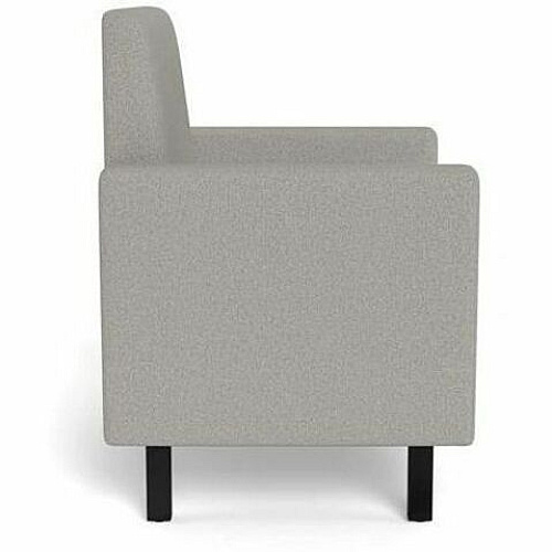 Safco Movvi Modular Single-Seat Chair with Both Arms 33.8" Height x 30" Width x 24" Depth - Finish: Dorset Platinum - Long Lasting, Durable, Upholstered, Armrest, Upholstered Arm, Modular - For Lounge (MISSABDT15)