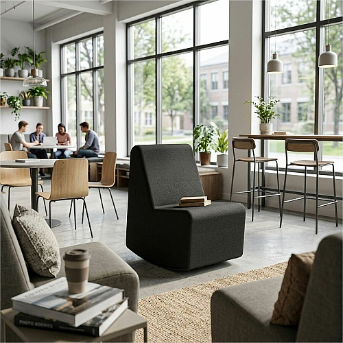 Learniture Shapes Series II 4-Tier Soft Seating Foam, Vinyl Seat Material - Engineered Wood Frame Material - Black Smooth Grain (LNTSSRBK)