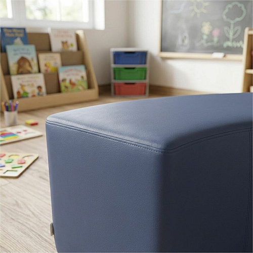 Learniture Shapes Series II S-Curve Soft Seating Vinyl Seat Material - Engineered Wood Frame Material - Navy - Foam (LNT1013266A)