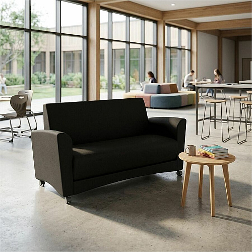 Learniture Shapes Series II Common Area Sofa 48.50" Seat Width - Wood Frame - 60" x 29" x 26" Overall Dimension - Foam Seat (LNT1700BK)