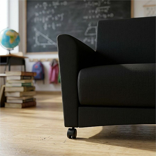 Learniture Shapes Series II Common Area Sofa 48.50" Seat Width - Wood Frame - 60" x 29" x 26" Overall Dimension - Foam Seat (LNT1700BK)