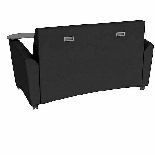 Learniture Common Area Sofa with Tablet Arms 48.50" Seat Width - Wood Frame - 63.3" x 29" x 33.3" Overall Dimension - Polyurethane, Foam Seat (LNT1701BKCS)