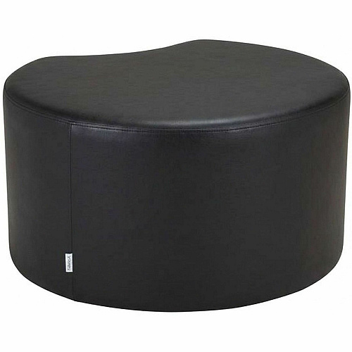 Learniture Shapes Series II Crescent Soft Seating Vinyl Seat Material - Engineered Wood Frame Material - Black Smooth Grain - Foam (LNT1014BKA)
