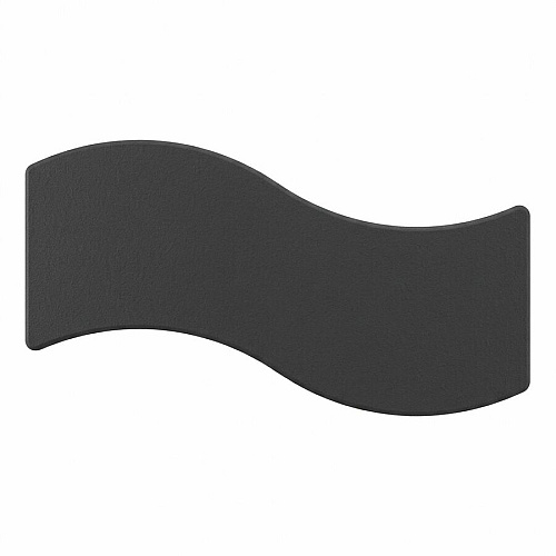 Learniture Shapes Series II Soft Seating Wave Bench Vinyl Seat Material - Engineered Wood Frame Material - Black Smooth Grain - Foam (LNT1076BK)
