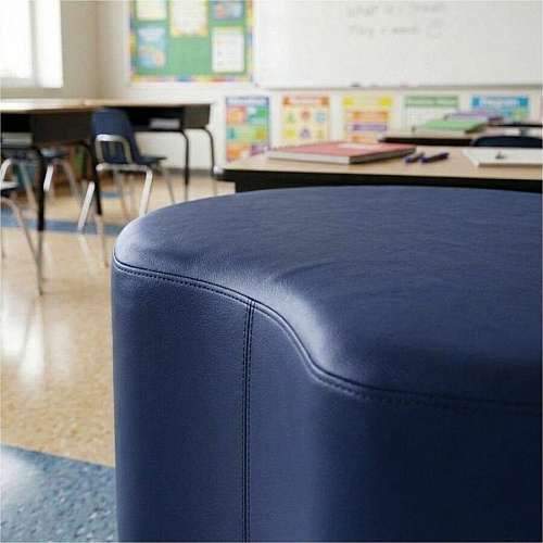 Learniture Shapes Series II Crescent Soft Seating Vinyl Seat Material - Engineered Wood Frame Material - Navy - Foam (LNT1014266A)