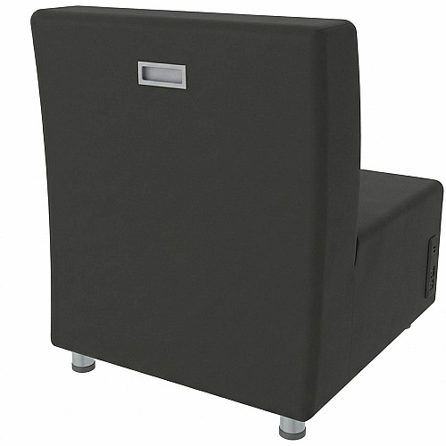 Learniture Shapes Series II Chair w/Charging Ports Engineered Wood Frame Material - Black Smooth Grain - Foam, Vinyl (LNT1022BKA)