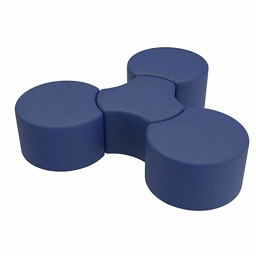 Learniture Shapes Series II Cog Modular Soft Seating Vinyl Seat Material - Engineered Wood Frame Material - Navy - Foam (LNT1015266A)