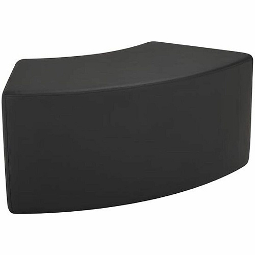 Learniture Shapes Series II S-Curve Soft Seating Vinyl Seat Material - Engineered Wood Frame Material - Black Smooth Grain - Foam (LNT1013BKA)