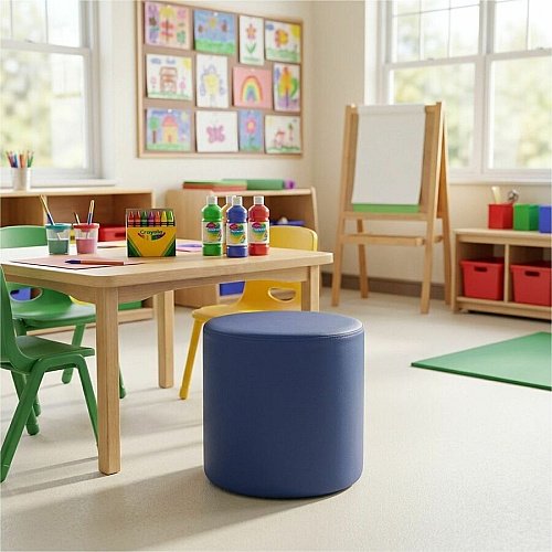 Learniture Shapes Series II Modular Soft Seating Vinyl Seat Material - Engineered Wood Frame Material - Navy - Foam (LNT1000266A)