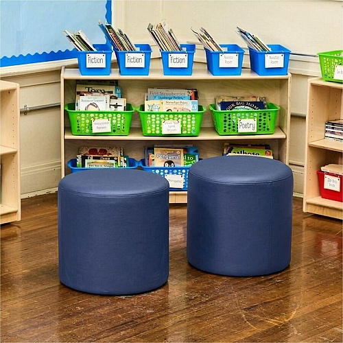 Learniture Shapes Series II Modular Soft Seating Vinyl Seat Material - Engineered Wood Frame Material - Navy - Foam (LNT1000266A)