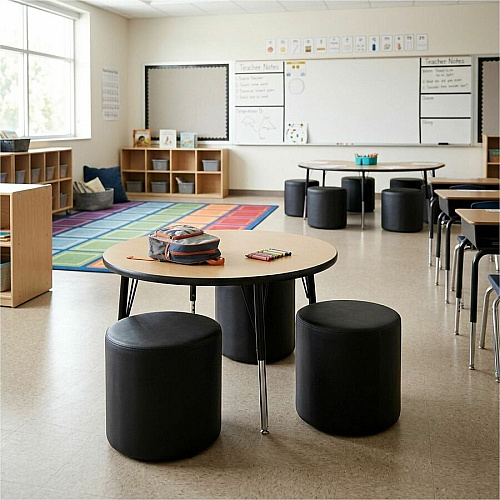 Learniture Shapes Series II Modular Soft Seating Vinyl Seat Material - Engineered Wood Frame Material - Black Smooth Grain - Foam (LNT1000BKA)