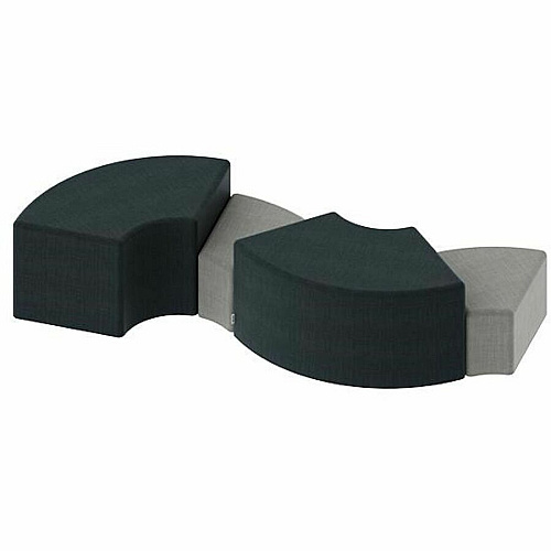 Learniture Shapes Series II 1/4 Round Soft Seating Vinyl Seat Material - Engineered Wood Frame Material - Black Smooth Grain - Foam (LNT1012BKA)