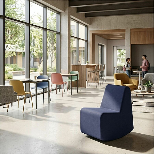 Learniture Shapes Series II 4-Tier Soft Seating Foam, Vinyl Seat Material - Engineered Wood Frame Material - Navy (LNTSSR266)
