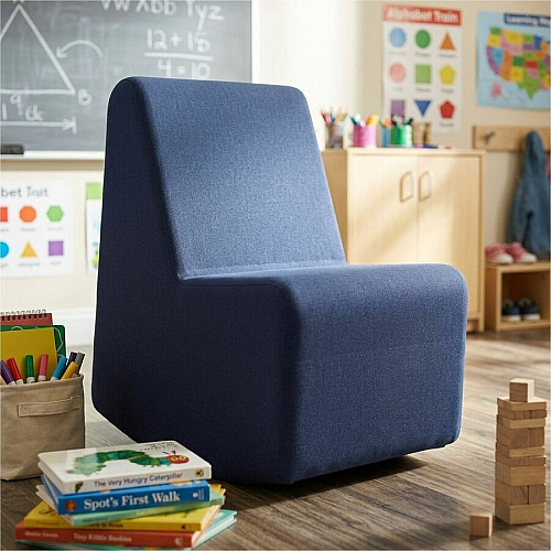 Learniture Shapes Series II 4-Tier Soft Seating Foam, Vinyl Seat Material - Engineered Wood Frame Material - Navy (LNTSSR266)