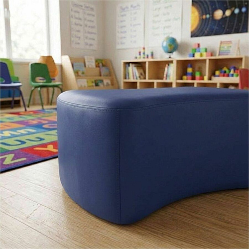 Learniture Shapes Series II Bowtie Modular Soft Seating Vinyl Seat Material - Engineered Wood Frame Material - Navy - Foam (LNT1016266A)
