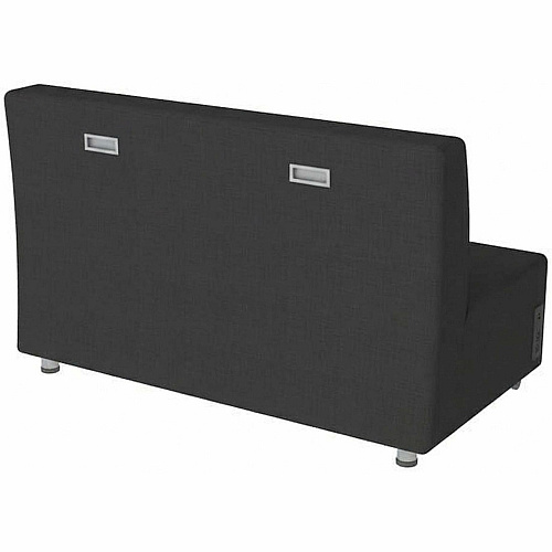 Learniture Shapes Series II Soft Seating Sofa w/Charging Ports Wood Frame - 51.5" x 28.5" x 32" Overall Dimension - Vinyl, Polyurethane, Foam Seat (LNT1023BKA)