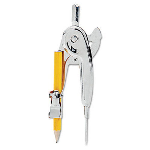 Charles Leonard Ball Bearing Compass with Traditional Pointed Tip, 12" Maximum Diameter, Metal, Dozen Metal - Chrome - 1 Dozen (77360)