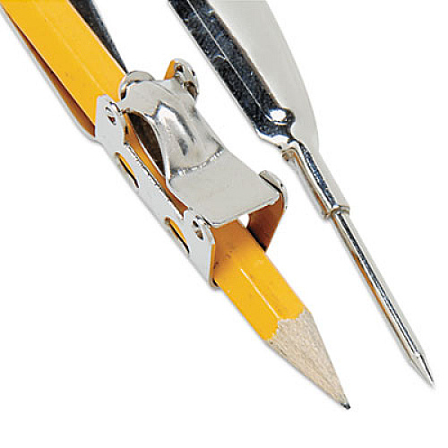 Charles Leonard Ball Bearing Compass with Traditional Pointed Tip, 12" Maximum Diameter, Metal, Dozen Metal - Chrome - 1 Dozen (77360)