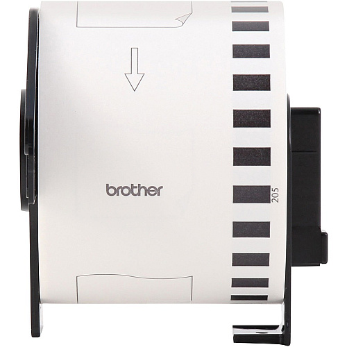 Brother Continuous Length White Film DK Tape 2 1/2" Width x 100 ft Length - Removable Adhesive - Direct Thermal - White - Paper - Adhesive - 1 Roll (DK4205)
