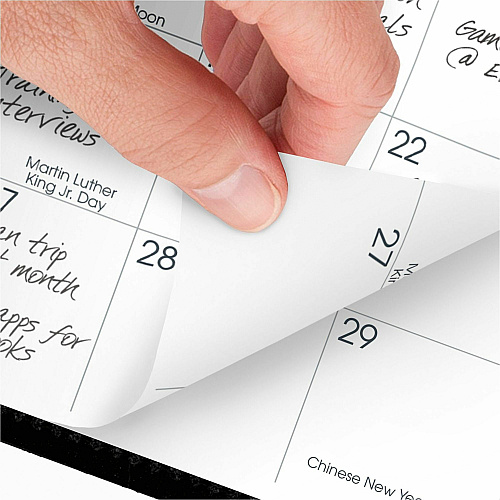 At-A-Glance Monthly Planner, Black, Pocket, 3 1/2" x 6" Monthly - 13 Month - January 2026 to January 2027 - 1 Month Double Page Layout - 3 1/2" x 6 1/8" Sheet Size - Black - Simulated Leather, Faux Leather - Pocket, Phone Directory, Unruled Dail (7006405)