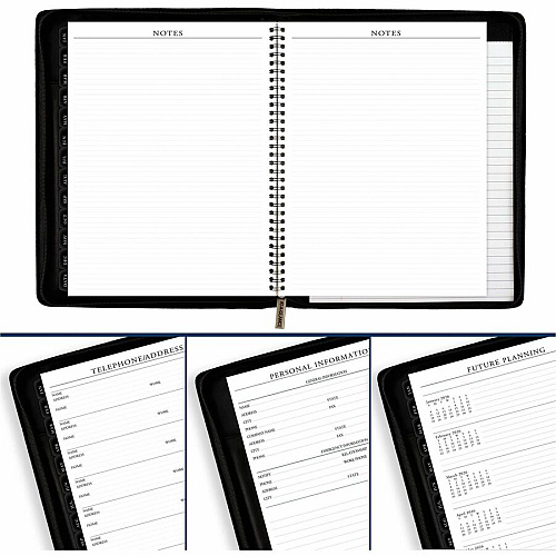 At-A-Glance Executive Appointment Book with Zipper Large - Julian Dates - Weekly, Monthly - 12 Month - January 2026 to December 2026 - 8:00 AM to 5:45 PM - Quarter-hourly - 1 Week, 1 Month Double Page Layout - 8 1/4" x 11" Sheet Size - White Sh (70NX8105)