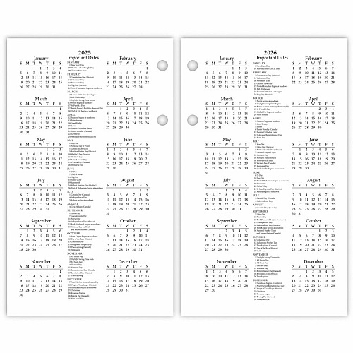 At-A-Glance Photographic Loose-Leaf Desk Calendar Refill Standard - Julian Dates - Daily - 12 Month - January 2026 to December 2026 - 1 Day Double Page Layout - 3 1/2" x 6" Sheet Size - White Sheet - 2-ring - Desktop, Desk - Paper - Ruled, Refere (E41750)