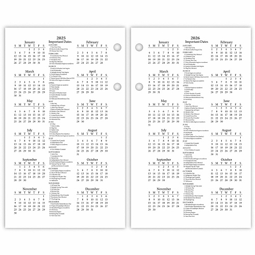At-A-Glance Photographic Loose-Leaf Desk Calendar Refill Standard - Julian Dates - Daily - 12 Month - January 2026 to December 2026 - 1 Day Double Page Layout - 3 1/2" x 6" Sheet Size - White Sheet - 2-ring - Desktop, Desk - Paper - Ruled, Refere (E41750)
