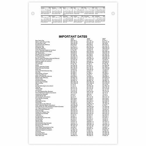 At-A-Glance Pad Style Desk Pad Calendar Refill Large - Julian Dates - Daily - 12 Month - January 2026 to December 2026 - 7:00 AM to 4:30 PM - Half-hourly - 1 Day Double Page Layout - 5" x 8" Sheet Size - White Sheet - Desktop, Desk - White - Pape (E45850)