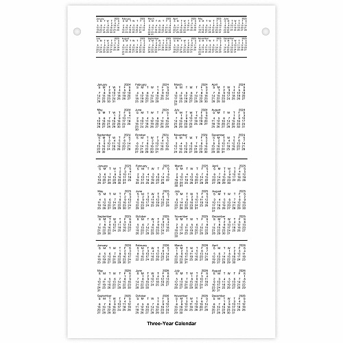 At-A-Glance Pad Style Desk Pad Calendar Refill Large - Julian Dates - Daily - 12 Month - January 2026 to December 2026 - 7:00 AM to 4:30 PM - Half-hourly - 1 Day Double Page Layout - 5" x 8" Sheet Size - White Sheet - Desktop, Desk - White - Pape (E45850)