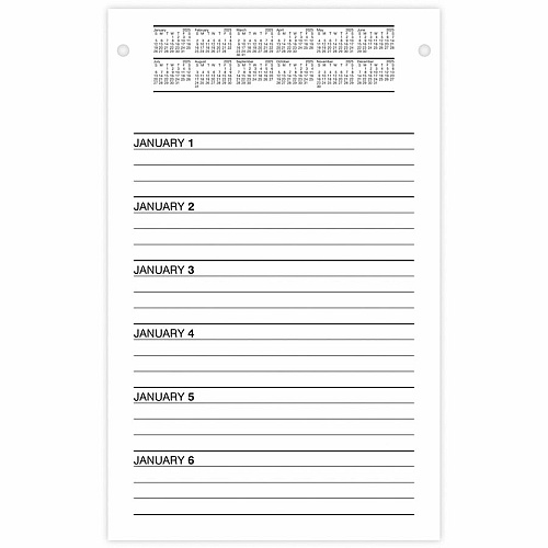 At-A-Glance Pad Style Desk Pad Calendar Refill Large - Julian Dates - Daily - 12 Month - January 2026 to December 2026 - 7:00 AM to 4:30 PM - Half-hourly - 1 Day Double Page Layout - 5" x 8" Sheet Size - White Sheet - Desktop, Desk - White - Pape (E45850)