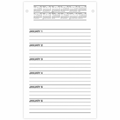At-A-Glance Pad Style Desk Pad Calendar Refill Large - Julian Dates - Daily - 12 Month - January 2026 to December 2026 - 7:00 AM to 4:30 PM - Half-hourly - 1 Day Double Page Layout - 5" x 8" Sheet Size - White Sheet - Desktop, Desk - White - Pape (E45850)