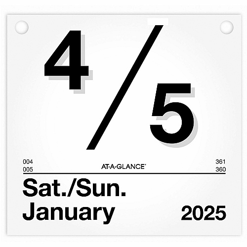 At-A-Glance "Today Is"Wall Calendar Refill Large - Julian Dates - Daily - 12 Month - January 2026 to December 2026 - 1 Day Single Page Layout - 8 1/2" x 8" Sheet Size - Paper - Hanging Loop, Unruled Daily Block - 1 Each (K450)