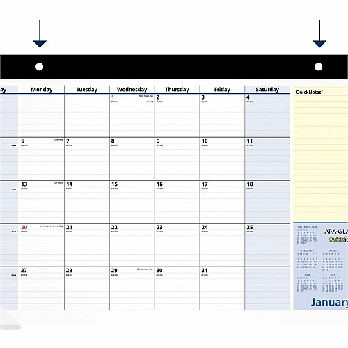 At-A-Glance QuickNotes Compact Monthly Desk Pad Calendar (SK71000)