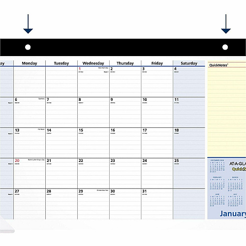 At-A-Glance QuickNotes Compact Monthly Desk Pad Calendar (SK71000)