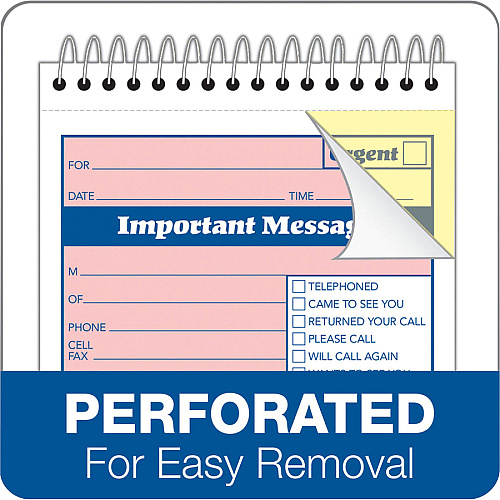 Adams Spiral-bound Phone Message Booklet 50 Sheet(s) - Spiral Bound - 4" x 5.50" Sheet Size - 1 Each (SC9711D)
