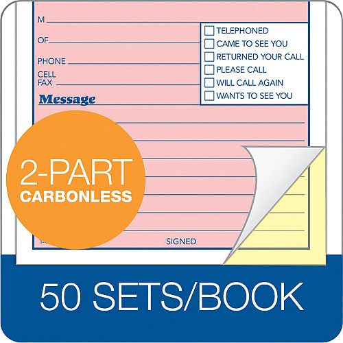 Adams Spiral-bound Phone Message Booklet 50 Sheet(s) - Spiral Bound - 4" x 5.50" Sheet Size - 1 Each (SC9711D)
