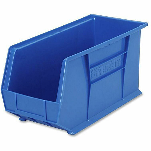 Akro-Mils AkroBin 9" Height x 8.25" Width x 18" Depth - Unbreakable, Water Proof, Stackable, Corrosion Proof - Blue - Polymer - 1 Each (30265B)