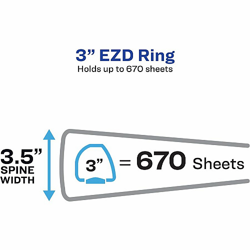 Avery&reg; Durable View Binder - EZD Rings 3" Binder Capacity - Letter - 8 1/2" x 11" Sheet Size - 670 Sheet Capacity - 3 Ring(s) - Fastener(s): D-Ring - Pocket(s): 4, Internal - Poly - White - Recycled - Easy Insert Spine, Exposed Rivet, Gap-free (09701)