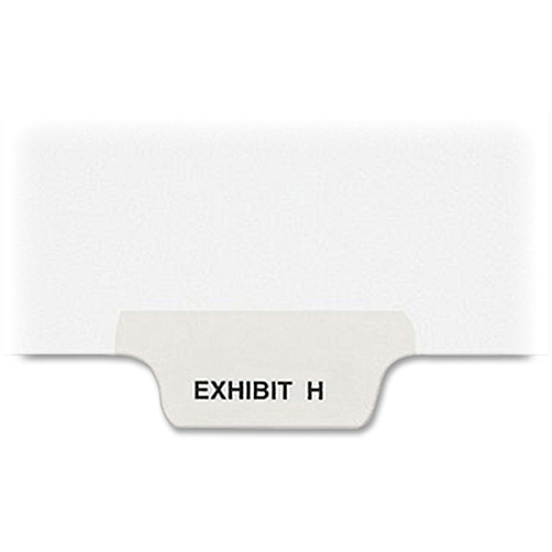 Avery&reg; Individual Bottom Tab Legal Dividers 25 x Divider(s) - Bottom Tab(s) - Exhibit H - 1 Tab(s)/Set - 8.5" Divider Width x 11" Divider Length - Letter - 8.50" Width x 11" Length - White Paper Divider - 20% Recycled - 25 / Pack (11947)