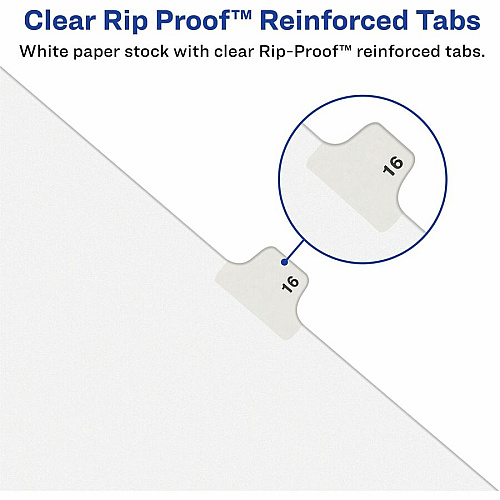 Avery&reg; Individual Bottom Tab Legal Dividers 25 x Divider(s) - Bottom Tab(s) - Exhibit M - 1 Tab(s)/Set - 8.5" Divider Width x 11" Divider Length - Letter - 8.50" Width x 11" Length - White Paper Divider - 20% Recycled - 25 / Pack (12386)