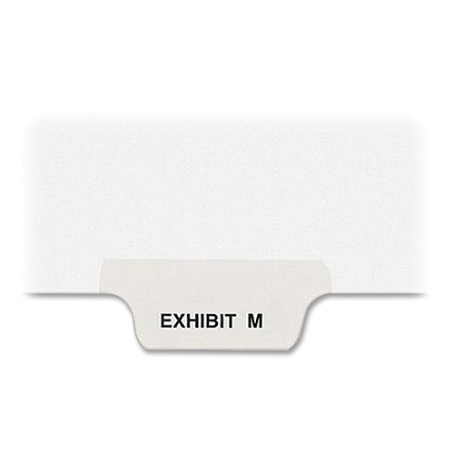 Avery&reg; Individual Bottom Tab Legal Dividers 25 x Divider(s) - Bottom Tab(s) - Exhibit M - 1 Tab(s)/Set - 8.5" Divider Width x 11" Divider Length - Letter - 8.50" Width x 11" Length - White Paper Divider - 20% Recycled - 25 / Pack (12386)