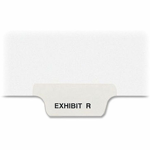 Avery&reg; Individual Bottom Tab Legal Dividers 25 x Divider(s) - Bottom Tab(s) - Exhibit R - 1 Tab(s)/Set - 8.5" Divider Width x 11" Divider Length - Letter - 8.50" Width x 11" Length - White Paper Divider - 20% Recycled - 25 / Pack (12391)