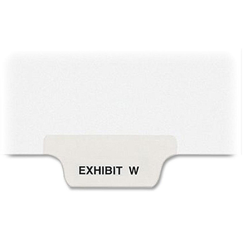 Avery&reg; Individual Bottom Tab Legal Dividers 25 x Divider(s) - Bottom Tab(s) - Exhibit W - 1 Tab(s)/Set - 8.5" Divider Width x 11" Divider Length - Letter - 8.50" Width x 11" Length - White Paper Divider - 20% Recycled - 25 / Pack (12396)
