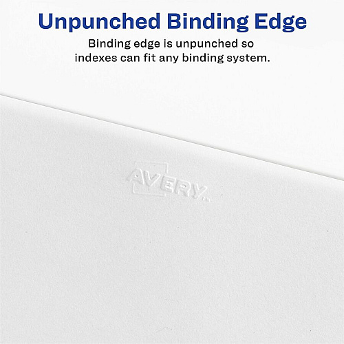 Avery&reg; Individual Bottom Tab Legal Dividers 25 x Divider(s) - Bottom Tab(s) - Exhibit Z - 1 Tab(s)/Set - 8.5" Divider Width x 11" Divider Length - Letter - 8.50" Width x 11" Length - White Paper Divider - 20% Recycled - 25 / Pack (12399)