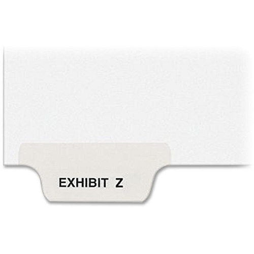 Avery&reg; Individual Bottom Tab Legal Dividers 25 x Divider(s) - Bottom Tab(s) - Exhibit Z - 1 Tab(s)/Set - 8.5" Divider Width x 11" Divider Length - Letter - 8.50" Width x 11" Length - White Paper Divider - 20% Recycled - 25 / Pack (12399)